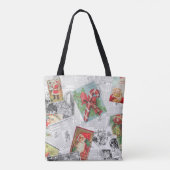Vintage-Zeitungs-Weihnachtskarte-Collage-Tasche Tasche (Rückseite)