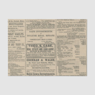 Vintage Zeitungsanzeige Seidenpapier