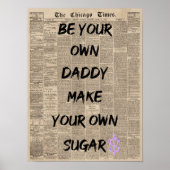 Vintage-Zeitungsästhetik-Quote-Poster Poster (Vorne)
