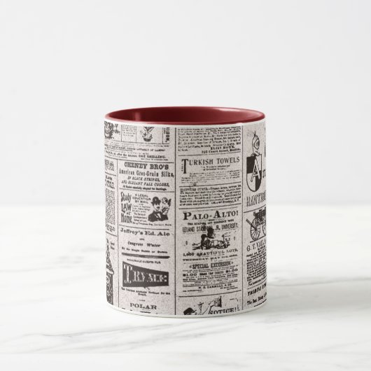 Vintage-Zeitungsbecher Tasse (Zentrum)