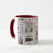 Vintage-Zeitungsbecher Tasse (Vorderseite Links)