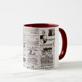 Vintage-Zeitungsbecher Tasse (VorderseiteRechts)