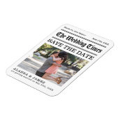 Vintage-Zeitungsfoto Save the Date Magnet (Linke Seite)