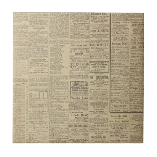 Vintage-Zeitungshintergrund Fliese (Vorderseite)
