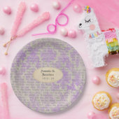 Vintage Zeitungshochzeit Pappteller (Party)