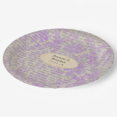 Vintage Zeitungshochzeit Pappteller (Schrägansicht)