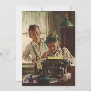 Vintage Zeitungsjournalisten, Schriftsteller Einladung