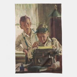 Vintage Zeitungsjournalisten, Schriftsteller Geschirrtuch