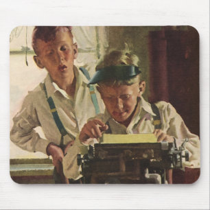 Vintage Zeitungsjournalisten, Schriftsteller Mousepad