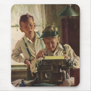Vintage Zeitungsjournalisten, Schriftsteller Mousepad