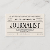 Vintage Zeitungskarte Visitenkarte (Vorderseite)