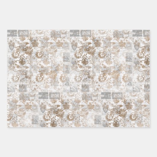 Vintage Zeitungskollektion Geschenkpapier Set (Vorderseite 3)