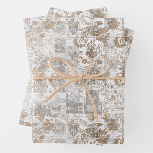 Vintage Zeitungskollektion Geschenkpapier Set (Beispiel)