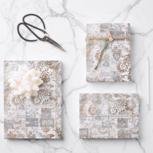 Vintage Zeitungskollektion Geschenkpapier Set (Vorderseite)