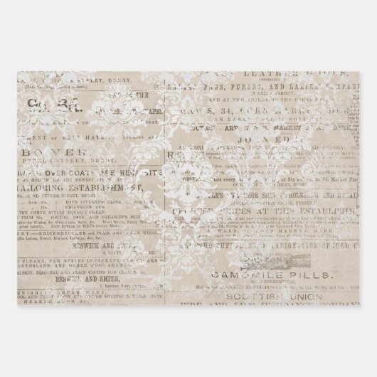 Vintage Zeitungskollektion Geschenkpapier Set (Vorderseite 3)