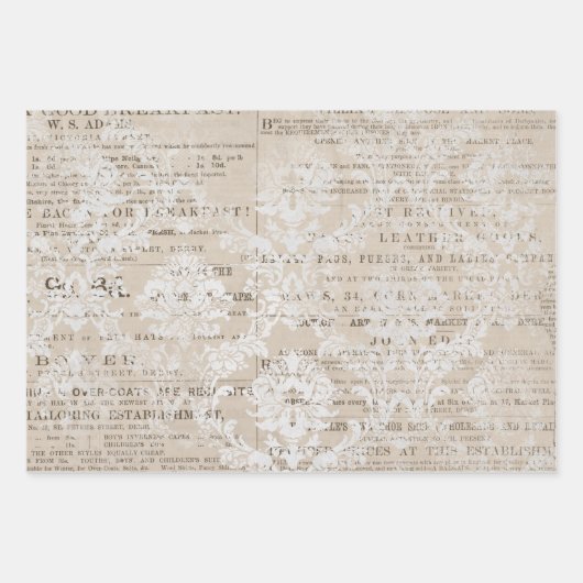 Vintage Zeitungskollektion Geschenkpapier Set (Vorderseite 2)
