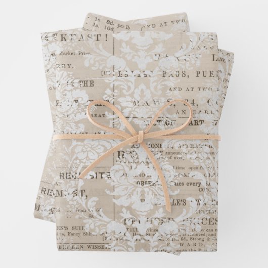 Vintage Zeitungskollektion Geschenkpapier Set (Beispiel)