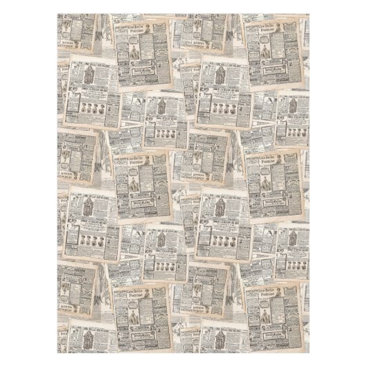 Vintage Zeitungskomposition Tischdecke (Vorderseite)