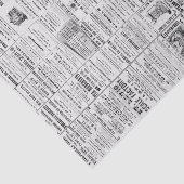 Vintage Zeitungsnachrichten Schwarz-Weiß-Dekoupagi Seidenpapier (Ausschnitt)