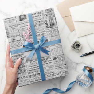 Vintage-Zeitungspapier-Geschenkpapier Geschenkpapier