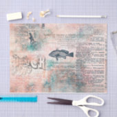 Vintage Zeitungspapierfische Seidenpapier (Handwerk)