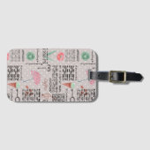 Vintage Zeitungsplanung polka dots stilvolles Retr Gepäckanhänger (Vorderseite (Horizontal))