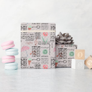 Vintage Zeitungsplanung polka dots stilvolles Retr Geschenkpapier