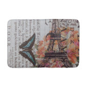 Vintage Zeitungsskripte Paris eiffel Turm Badematte (Vorderseite)