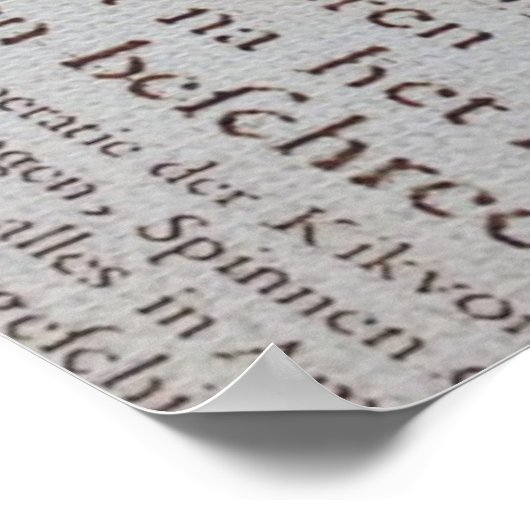 Vintage Zeitungsskripte Paris-Eiffelturm Poster (Ecke)