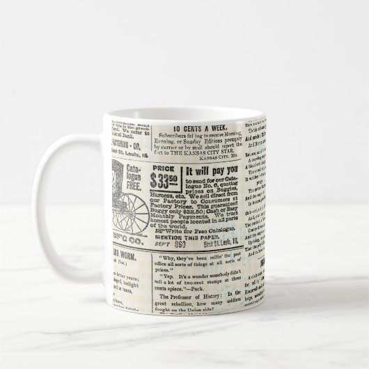 Vintage Zeitungswerbung Kaffeetasse (Links)