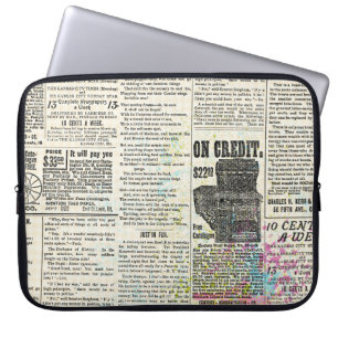 Vintage Zeitungswerbung Laptopschutzhülle