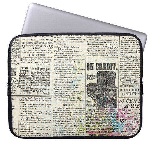 Vintage Zeitungswerbung Laptopschutzhülle (Vorderseite)