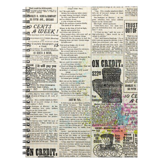 Vintage Zeitungswerbung Notizblock (Vorderseite)