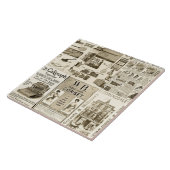 Vintage Zeitungswerbung Rustikal gepflastert Fliese (Seite)