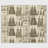 Vintage Zeitungswerbung Rustikal gepflastert Geschenkpapier (Flach)