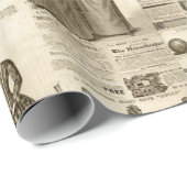 Vintage Zeitungswerbung Rustikal gepflastert Geschenkpapier (Rolleneckpunkt)