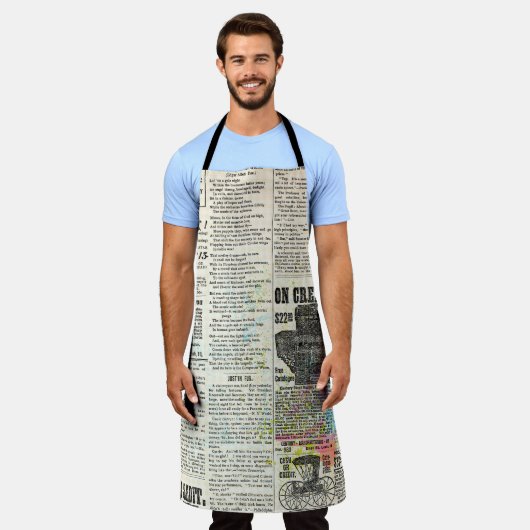 Vintage Zeitungswerbung Schürze (Getragen)