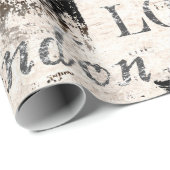 Vintage Zeitungszeitung London Grunge Collage Geschenkpapier (Rolleneckpunkt)