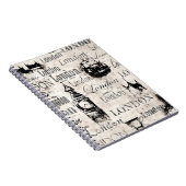 Vintage Zeitungszeitung London Grunge Collage Notizblock (Rechte Seite)