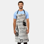 Vintage Zeitungszeitung London Grunge Collage Schürze (Getragen)