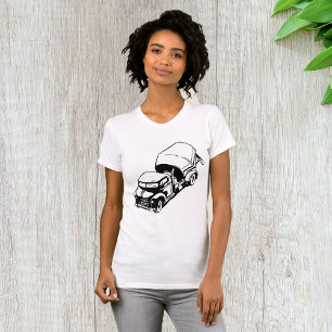 Vintage-Zementmischwagen Schwarz und Weiß T-Shirt