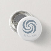 Vintage Zen Spirale Mineralblau mit individuellem Button (Vorne & Hinten)
