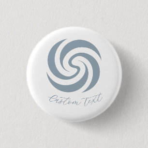 Vintage Zen Spirale Mineralblau mit individuellem Button