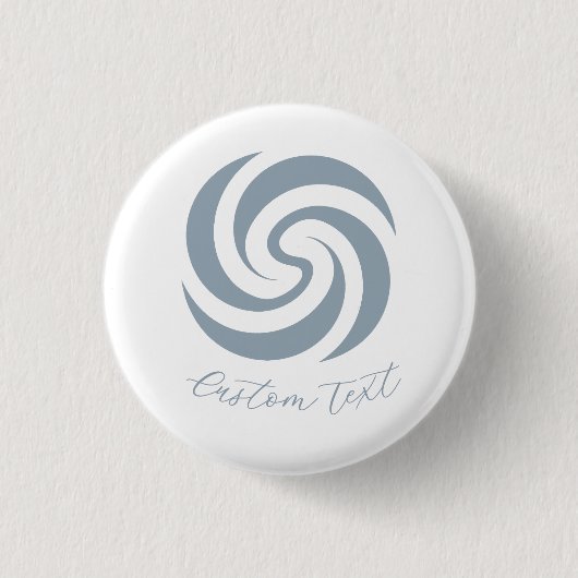Vintage Zen Spirale Mineralblau mit individuellem Button (Vorderseite)