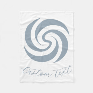 Vintage Zen Spirale Mineralblau mit individuellem Fleecedecke