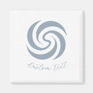 Vintage Zen Spirale Mineralblau mit individuellem Magnet