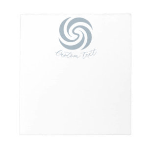 Vintage Zen Spirale Mineralblau mit individuellem Notizblock
