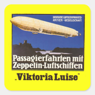 Vintage Zeppelin Viktoria Luise Quadratischer Aufkleber