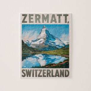 Vintage Zermatt Schweiz Matterhorn Puzzle