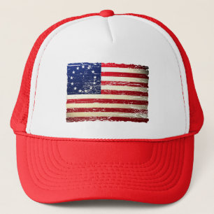 Vintage zerrissene Betsy Ross amerikanische Flagge Truckerkappe